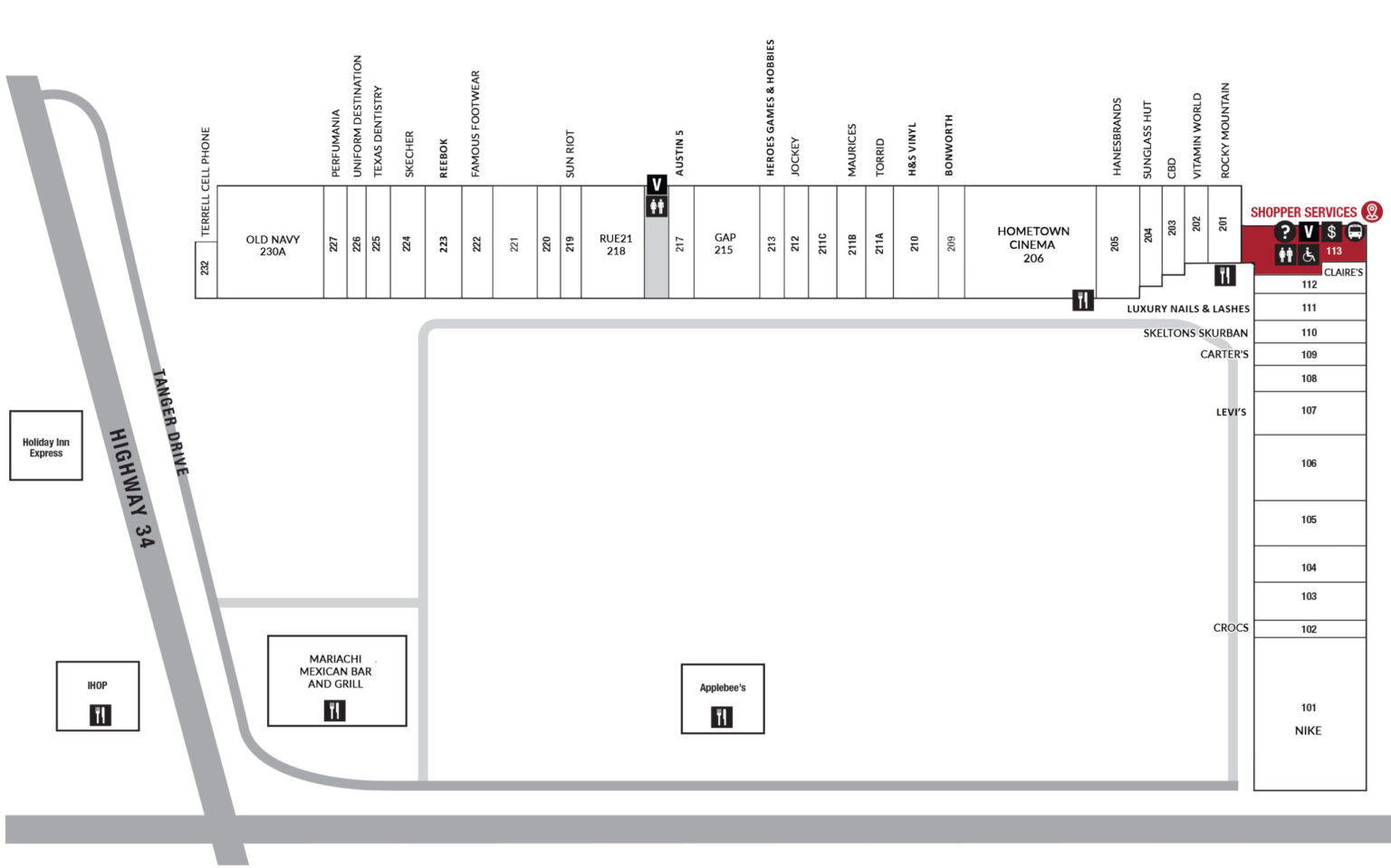 Store Map – The Shops at Terrell